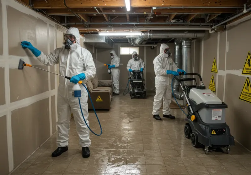 Basement Moisture Removal and Structural Drying process in South Padre Island, TX